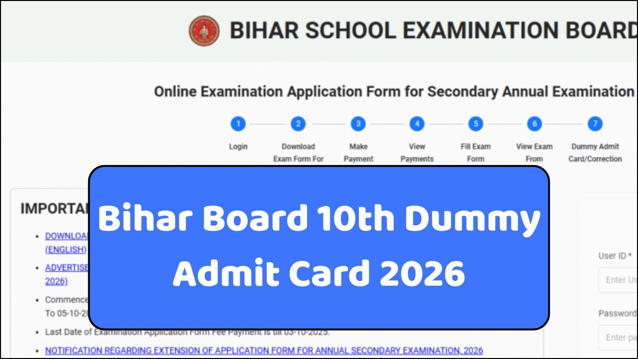 Bihar Board 10th Dummy Admit Card 2026-27