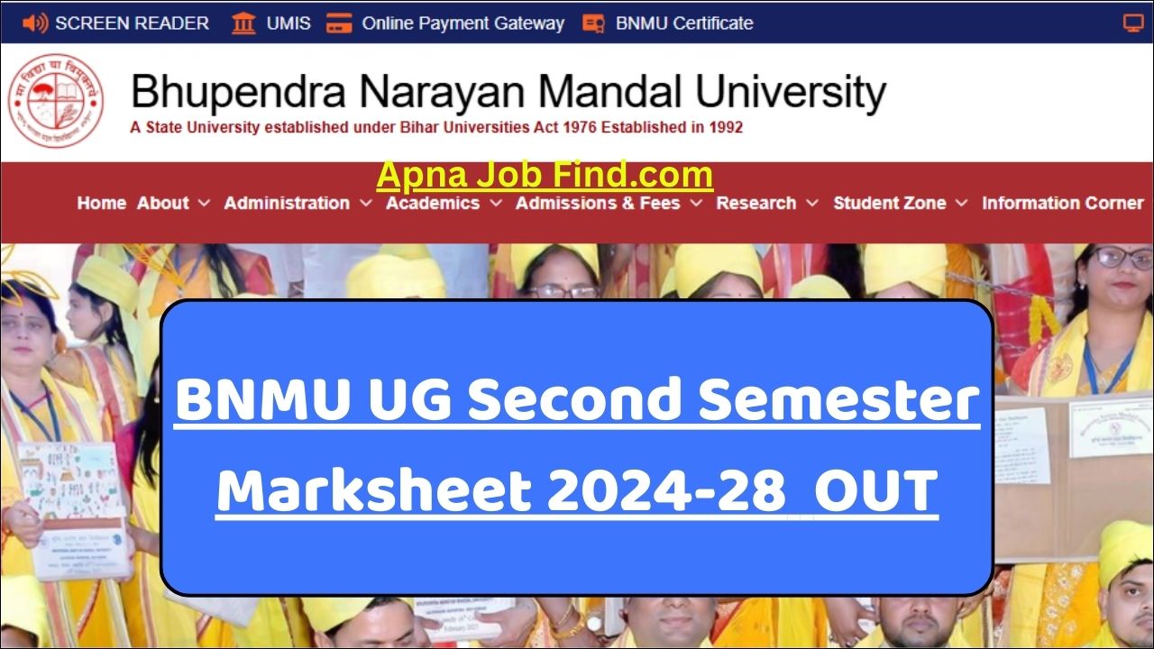 BNMU UG Second Semester Marksheet 2024-28 OUT
